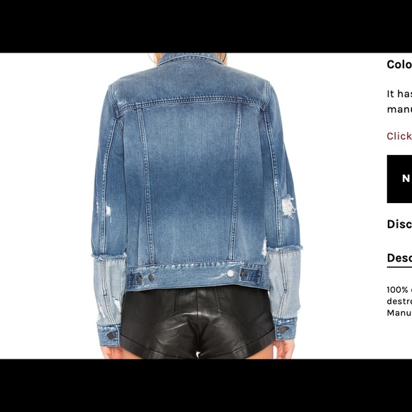 Ei8ht dreams Reverse Sleeve Destroyed Denim Jacket - Picture 2 of 2